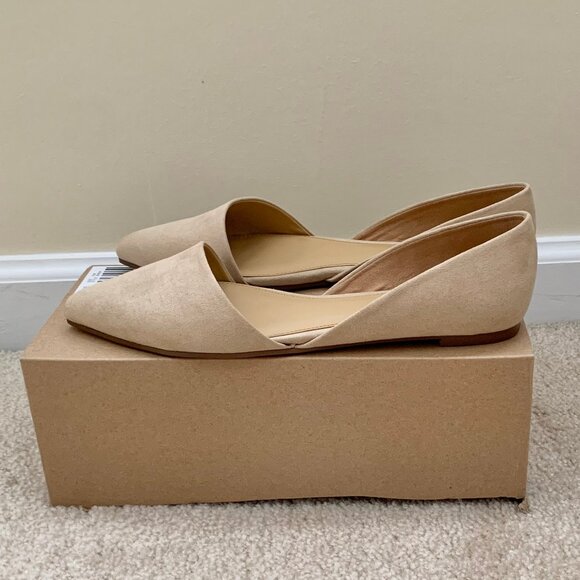 New J. Crew Factory Sueded Zoe D'Orsay Flats, Tan, Women's Size 8 - Picture 2 of 15